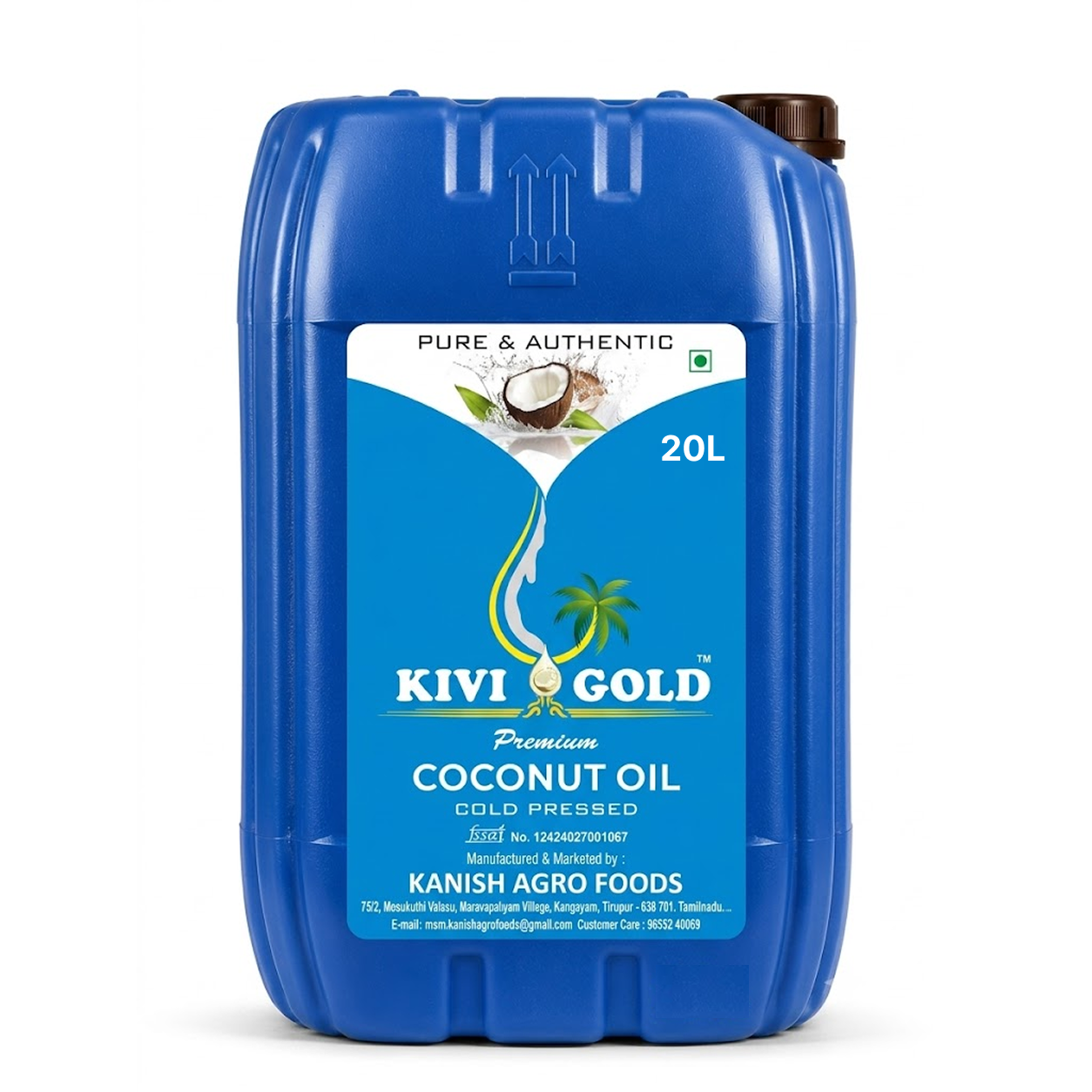 Kivi Gold 20 Litre Coconut Oil Commercial Can